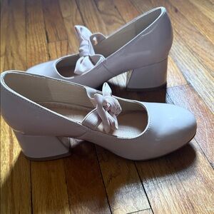 Nordstrom Light Pink Block Heel Mary Jane Pumps with Bow